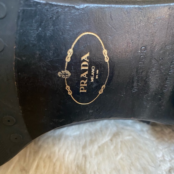 Prada black leather high boots size11 41.5 - Picture 4 of 5